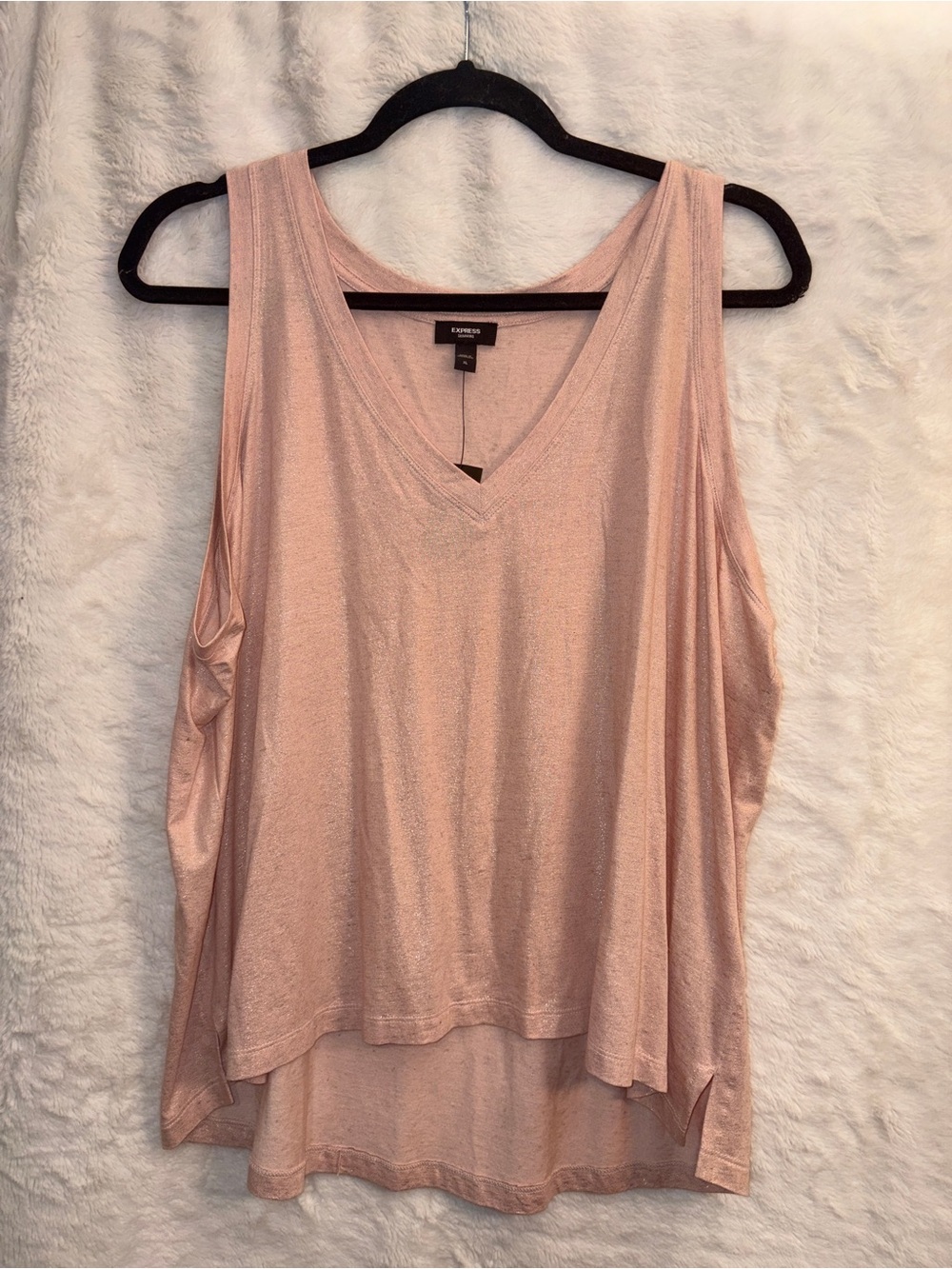 Express Pale Pink V-Neck Sleeveless Tank